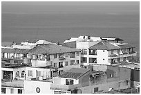 White adobe buildings with red tiled roofs, Puerto Vallarta, Jalisco. Jalisco, Mexico (black and white)