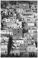 Houses and Cajaon de Garcia Rojas. Zacatecas, Mexico (black and white)