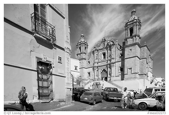 Santo Domingo Church, late morning. Zacatecas, Mexico (black and white)