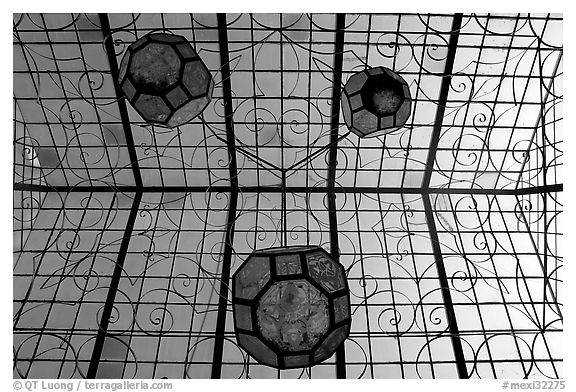 Glass roof of Gonzalez Ortega Market. Zacatecas, Mexico