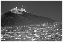 Cerro de la Bufa and town at night. Zacatecas, Mexico ( black and white)