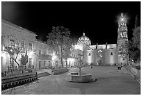 Square of Arms at night. Zacatecas, Mexico (black and white)