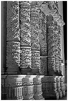 Churrigueresque columns on the facade of the Cathdedral. Zacatecas, Mexico ( black and white)