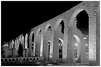 Aqueduct by night. Zacatecas, Mexico (black and white)