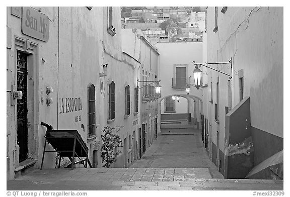 Passageway at dawn. Zacatecas, Mexico