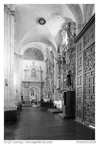 Side aisle of Church Santo Domingo. Zacatecas, Mexico (black and white)