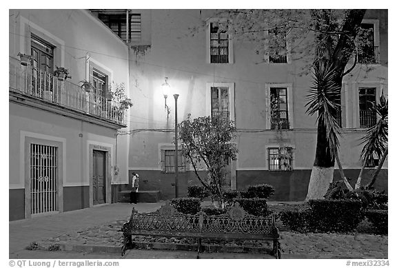 Jardin de la Reforma by night. Guanajuato, Mexico