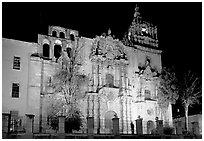 Templo de la Compania de Jesus at night. Guanajuato, Mexico (black and white)