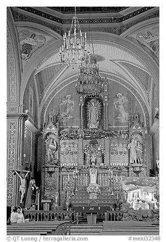 Decorated church altar. Guanajuato, Mexico