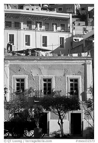 Houses bordering Plazuela San Fernando. Guanajuato, Mexico