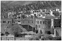 Castle and colorful houses. Guanajuato, Mexico (black and white)