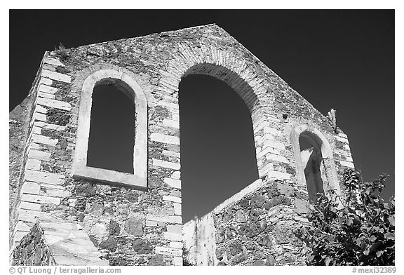 Ruined house near a mine. Guanajuato, Mexico (black and white)