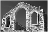 Front of a ruined house near a mine. Guanajuato, Mexico ( black and white)