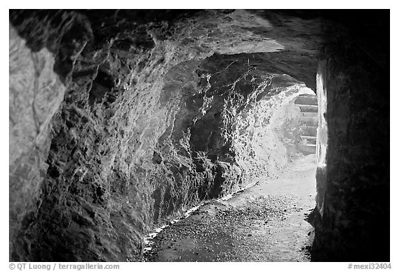 Shaft of La Valenciana mine. Guanajuato, Mexico (black and white)