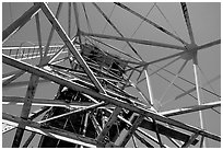 Tower above the main shaft of La Valenciana mine. Guanajuato, Mexico ( black and white)