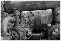 Industrial machinery, Valenciana mine. Guanajuato, Mexico (black and white)