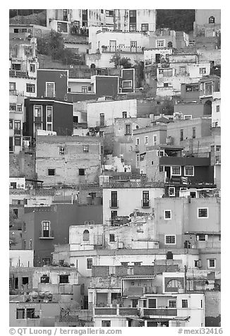 Vividly colored houses on steep hill. Guanajuato, Mexico