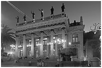 Teatro Juarez at night. Guanajuato, Mexico ( black and white)