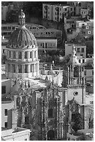 Church of la Compania de Jesus, early morning. Guanajuato, Mexico ( black and white)