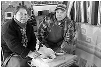 Couple eating in the street. Guanajuato, Mexico ( black and white)