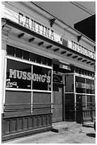 Cantina Hussong, oldest restaurant in the city, Ensenada. Baja California, Mexico (black and white)