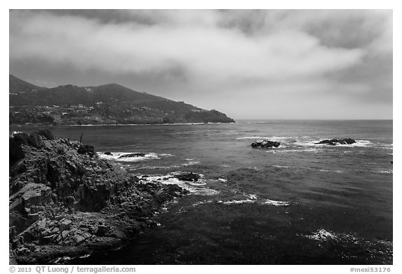 La Bufadora bay. Baja California, Mexico (black and white)