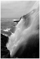 Tidewater blowhole, La Bufadora. Baja California, Mexico ( black and white)