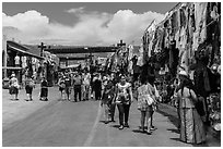 Outdoor market, La Bufadora. Baja California, Mexico (black and white)