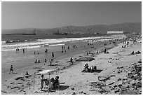 Beach south of harbor. Baja California, Mexico (black and white)