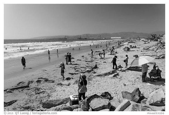 Pacific beach, Ensenada. Baja California, Mexico (black and white)