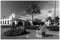 Riviera del Pacífico in Moorish-style architecture, Ensenada. Baja California, Mexico (black and white)