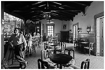 Bar and patrons, Riviera Del Pacifico, Ensenada. Baja California, Mexico (black and white)