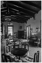 Wooden bar, Riviera Del Pacifico, Ensenada. Baja California, Mexico (black and white)