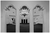 Looking into casino room, Riviera Del Pacifico, Ensenada. Baja California, Mexico ( black and white)