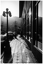 Downtown sidewalk, Ensenada. Baja California, Mexico (black and white)