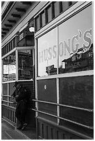 Hussongs Cantina and guard, Ensenada. Baja California, Mexico ( black and white)