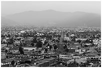 Ensenada seen from El Mirador. Baja California, Mexico (black and white)