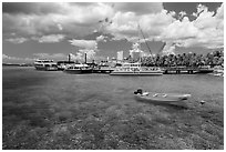 Harbor, Puerta Maya. Cozumel Island, Mexico ( black and white)