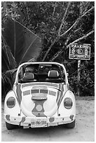 Volkswagen beetle. Cozumel Island, Mexico ( black and white)