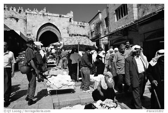 Street market inside the old town next to the Damascus Gate. Jerusalem, Israel