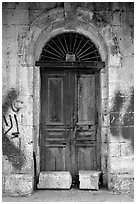 Door. Jerusalem, Israel ( black and white)