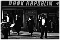 Jews in the ultra-orthodox Mea Shearim district. Jerusalem, Israel (black and white)