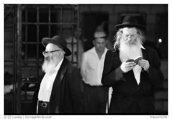 Orthodox Jews. Jerusalem, Israel (black and white)