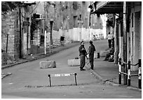 Checkpoint, Hebron. West Bank, Occupied Territories (Israel) (black and white)