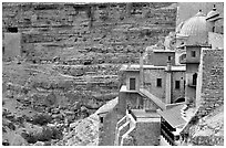 Greek Orthodox Mar Saba Monastery. West Bank, Occupied Territories (Israel) (black and white)