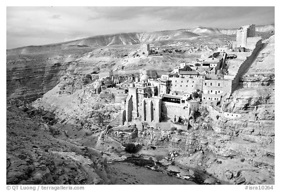 Mar Saba Monastery seen across the Kidron River. West Bank, Occupied Territories (Israel)