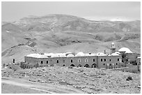 Nabi Musa Monastery in the Judean Desert. West Bank, Occupied Territories (Israel) (black and white)