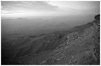 Maktesh Ramon (Wadi Ruman) Crater, sunrise. Negev Desert, Israel ( black and white)