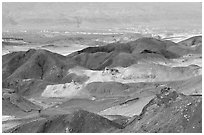 Eroded badlands near Eilat. Negev Desert, Israel ( black and white)