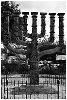 Menorah. Jerusalem, Israel (black and white)